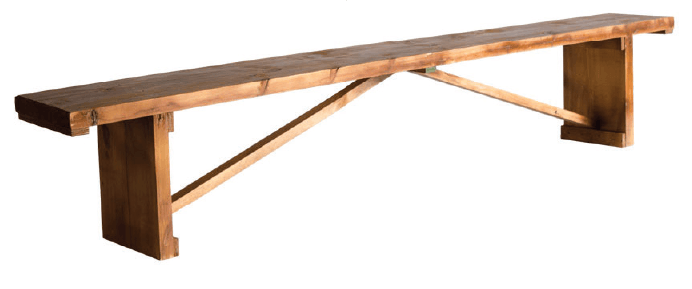 2.50m Wooden Bench