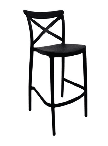 Cross Back Stool Black