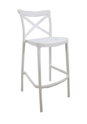 Cross Back Stool White